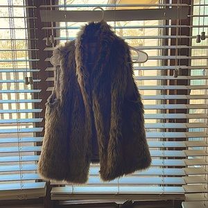 BCBG Generation fur vest, Size xs/s, tan and brown color